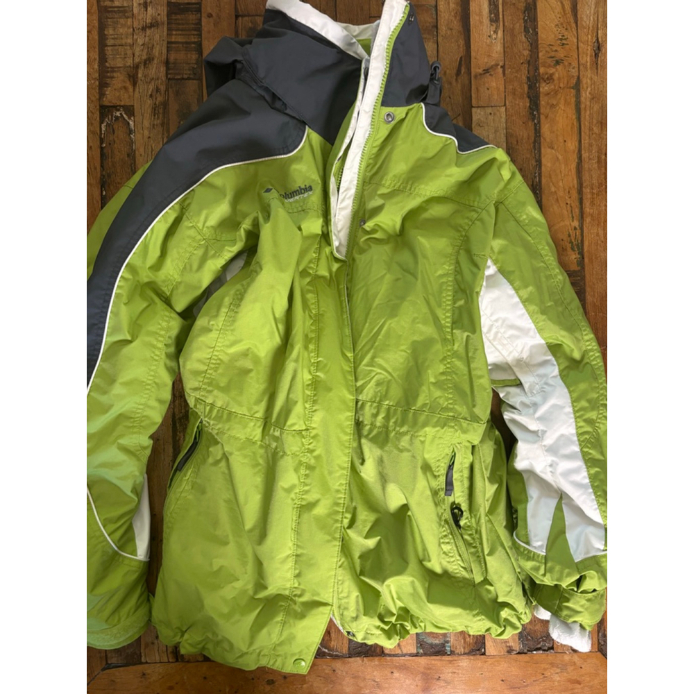 Women's Columbia Lime Green Gray Ski & Snow Jacket Size L